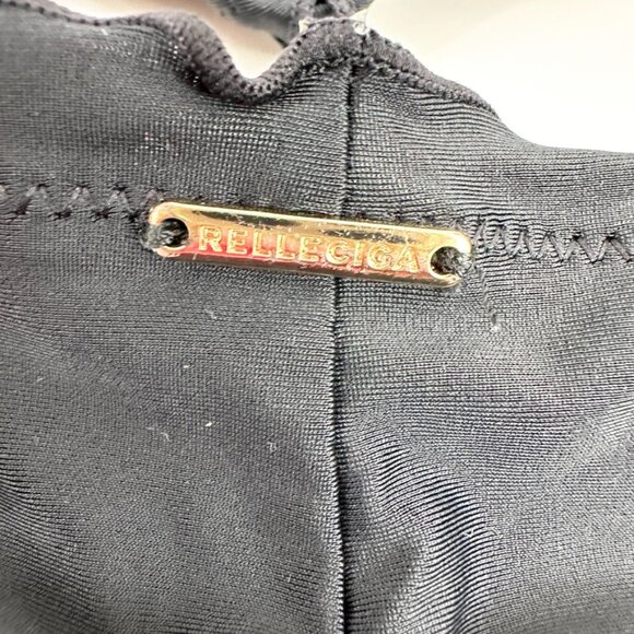 Relleciga Bikini Womens Small Black Ruffle Triangle Swim Suit Strappy Tie Solid - Picture 8 of 10